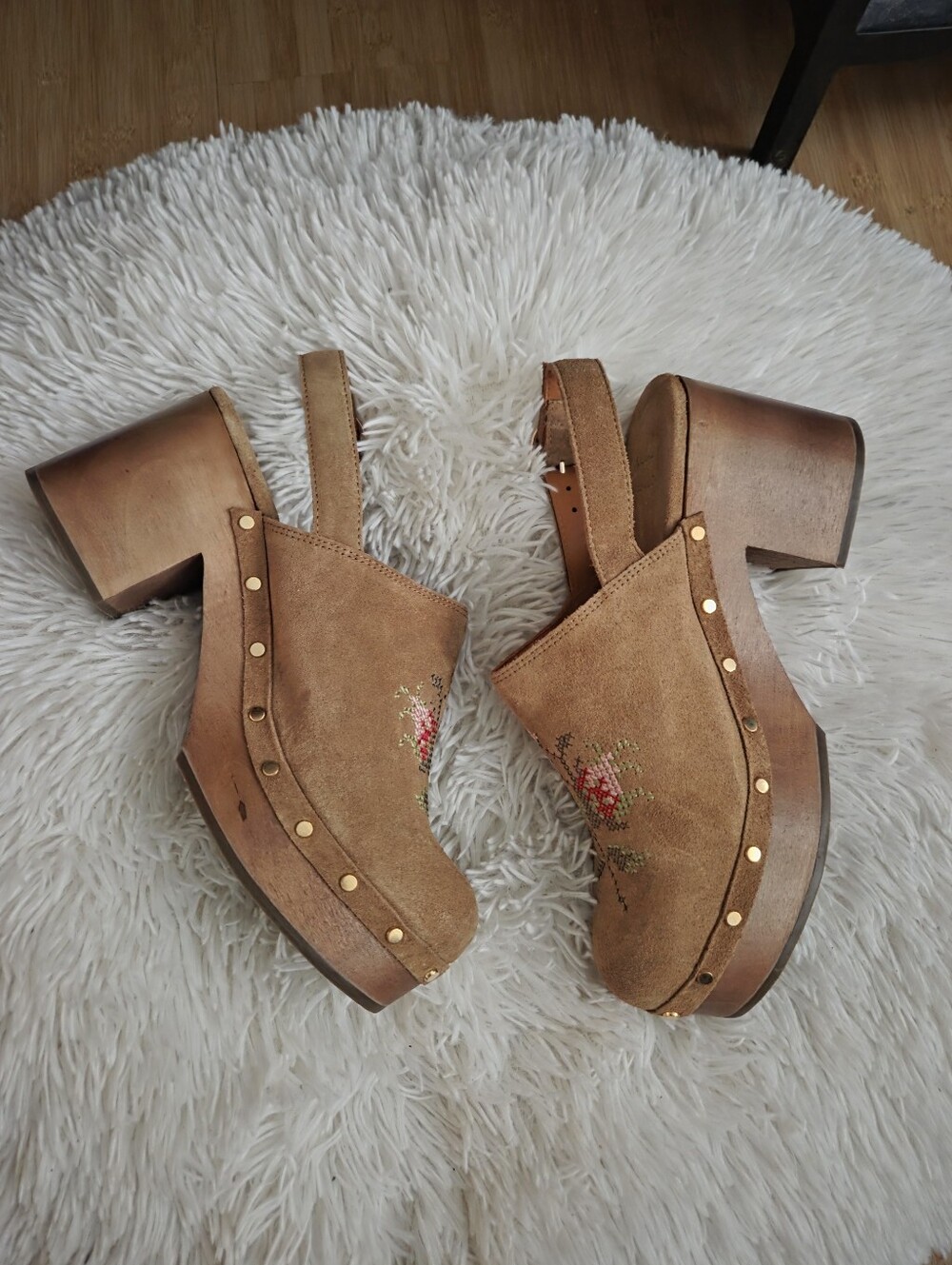 Sezane x Baziszt Doreen Mules in Beige Embroidery size 39 - Picture 9 of 14
